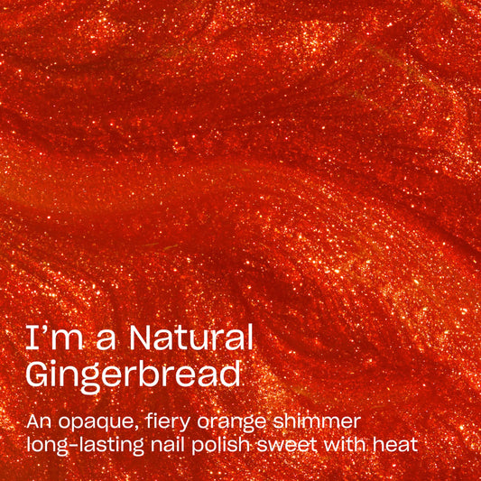 OPI brush applying I’m a Natural Gingerbread for even coverage and control