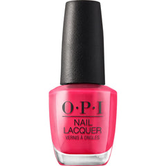 OPI bottle front view showing Charged Up Cherry vivid color and glossy finish benefit