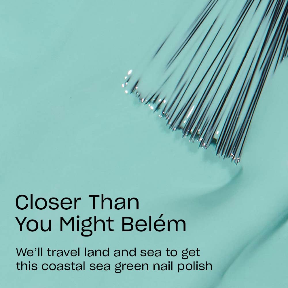 OPI brush applying a smooth blue stroke, demonstrates even coverage
