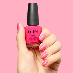 Close-up texture of OPI Dopa-mani shimmer highlighting reflective micro-glitter