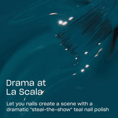 OPI brush applying Drama at La Scala showing smooth stroke and even coverage benefit