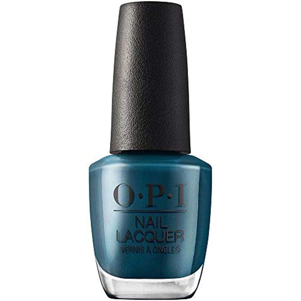 OPI bottle front view showing Drama at La Scala shade and glossy finish benefit