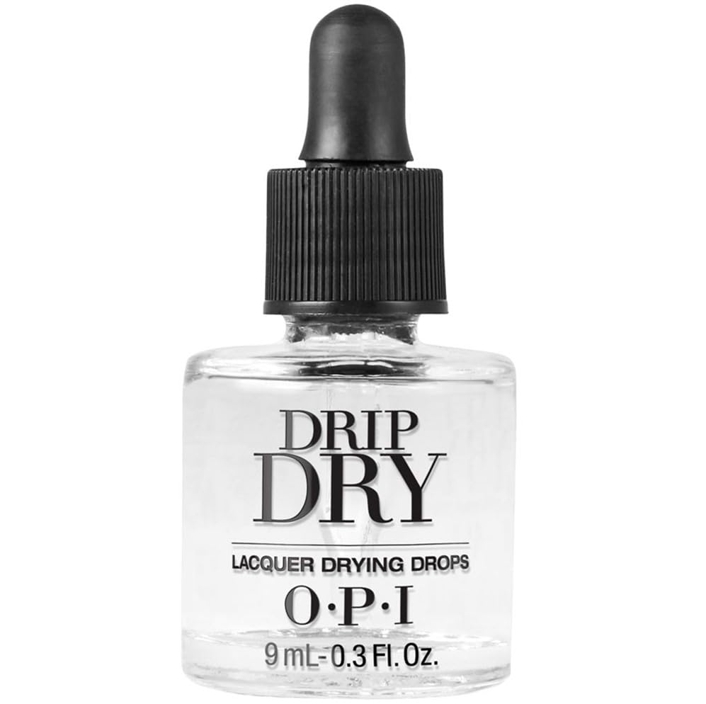 OPI drops on freshly polished nails showing faster set time and no smudges