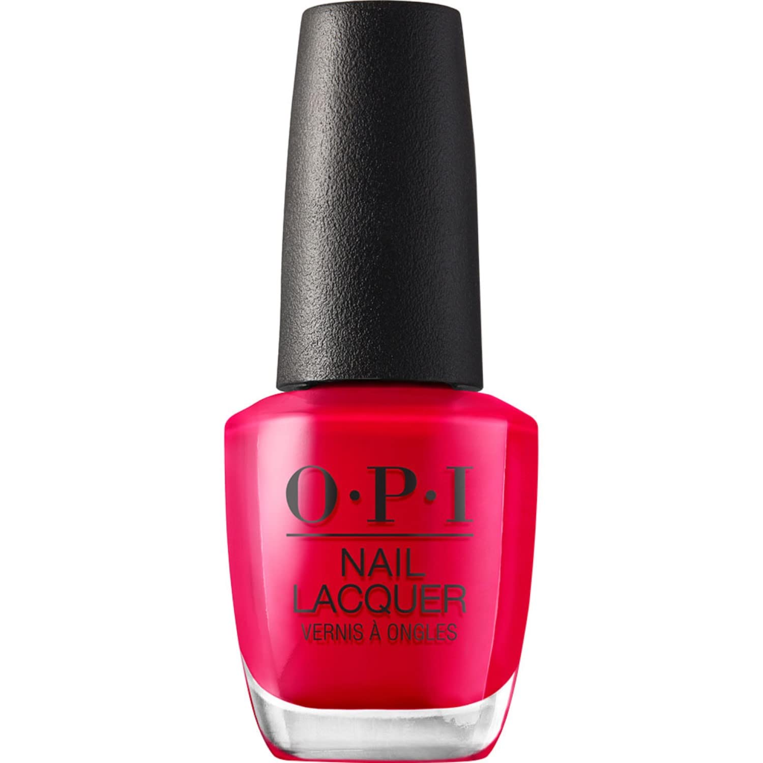 OPI Dutch Tulips front bottle showing bright red-pink color and glossy finish