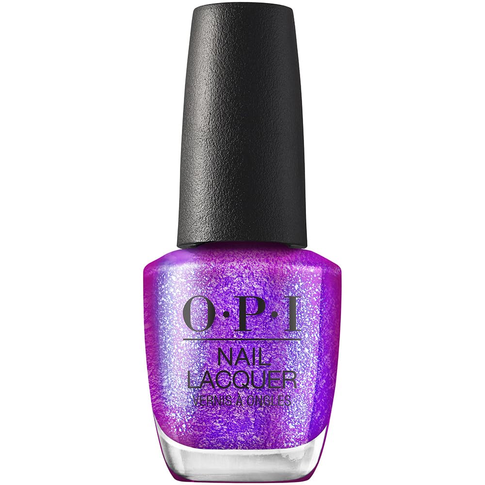 OPI bottle front view showing purple shimmer and brand clarity, ideal polish choice