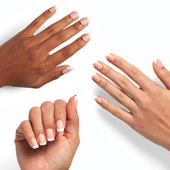 OPI Fluent in French application step with glue and press-on action for quick secure wear