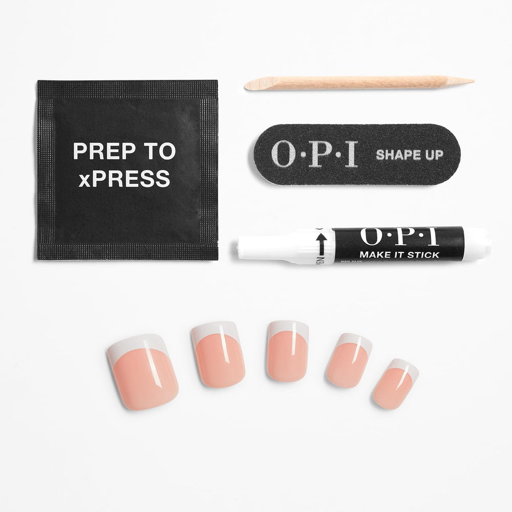 OPI Fluent in French lifestyle photo on hands showing polished French manicure and everyday elegance