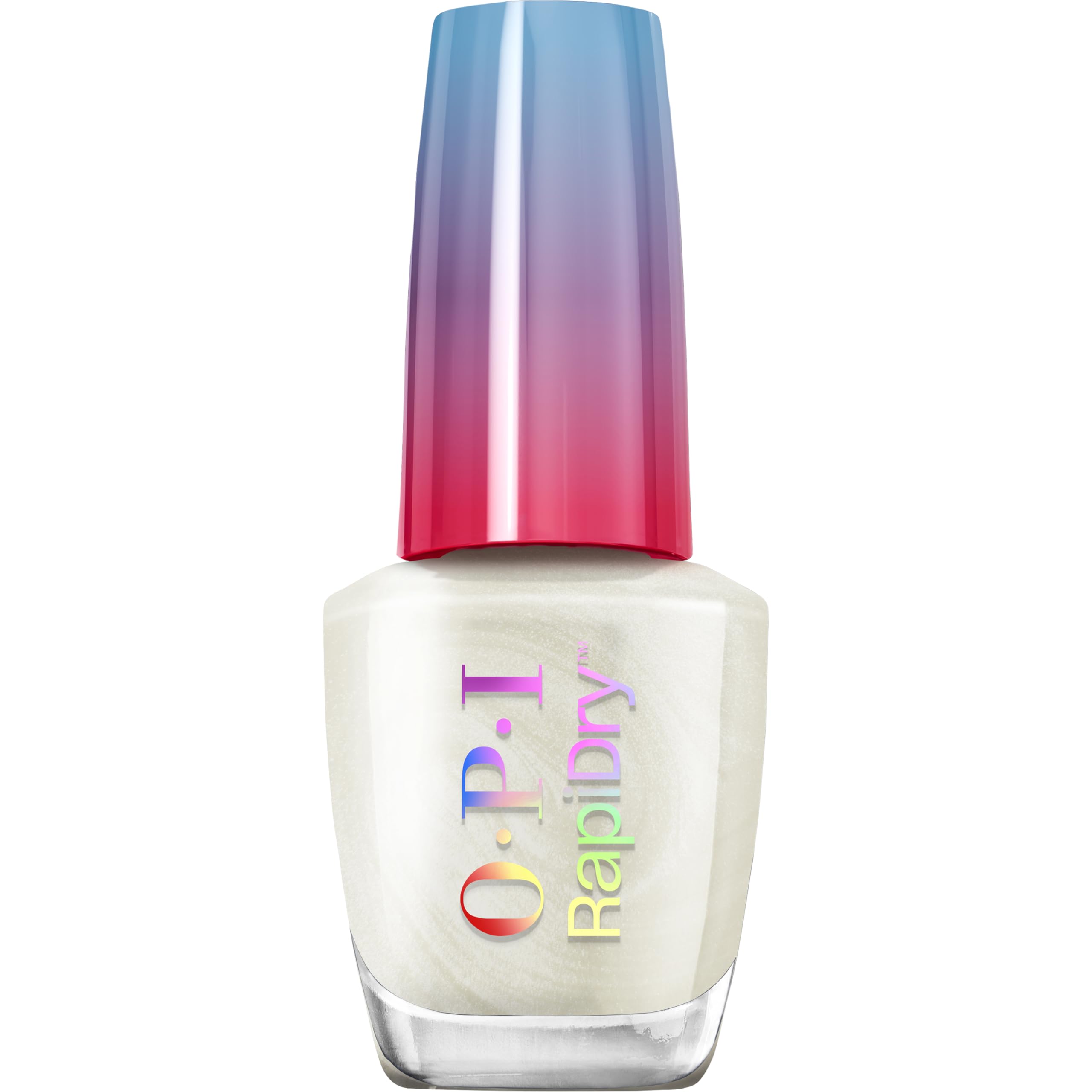 OPI front bottle showing Snow Time Like the Present and glossy finish benefit