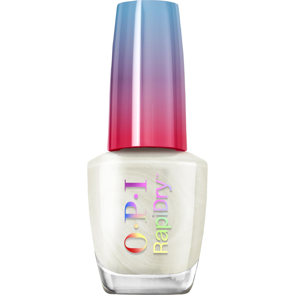 OPI front bottle showing Snow Time Like the Present and glossy finish benefit
