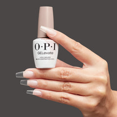 OPI GELevate 15 ml bottle beside ruler showing compact size benefit