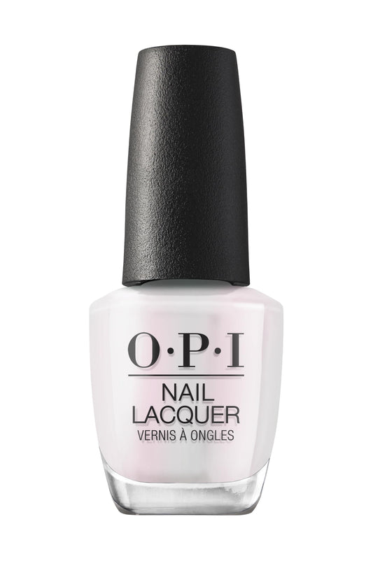 OPI bottle front view showing sheer pink pearl lacquer and glossy finish