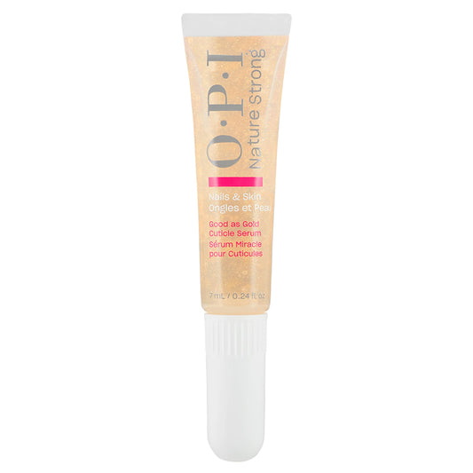 OPI Good as Gold front packaging showing product and size benefits