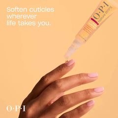 OPI Good as Gold applied to cuticles showing soothing and softening benefit