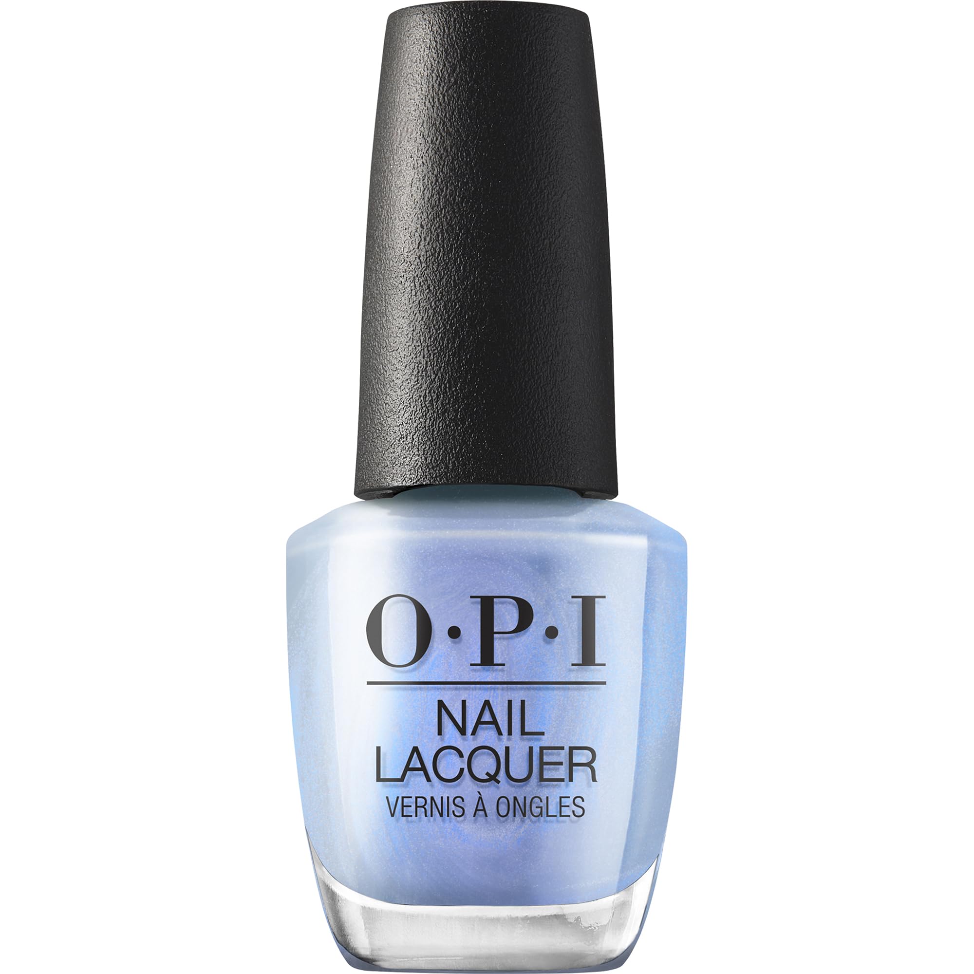 OPI Happy Play-ce front bottle showing label and pastel blue shimmer finish