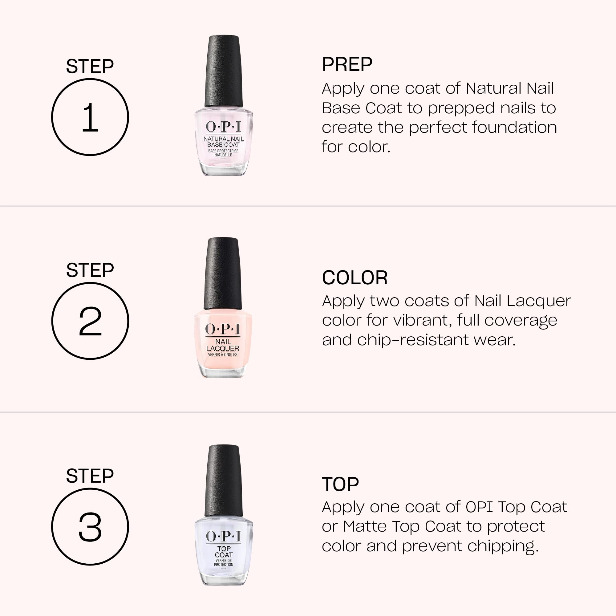 Hand holding OPI bottle to show size and easy-at-home polish application