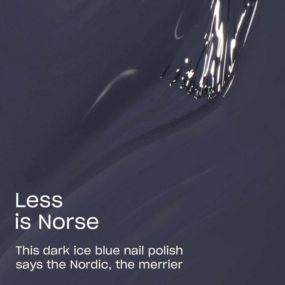 OPI brush stroke of Less is Norse demonstrating even, streak-free coverage