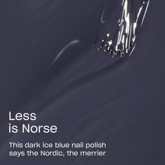 OPI brush stroke of Less is Norse demonstrating even, streak-free coverage