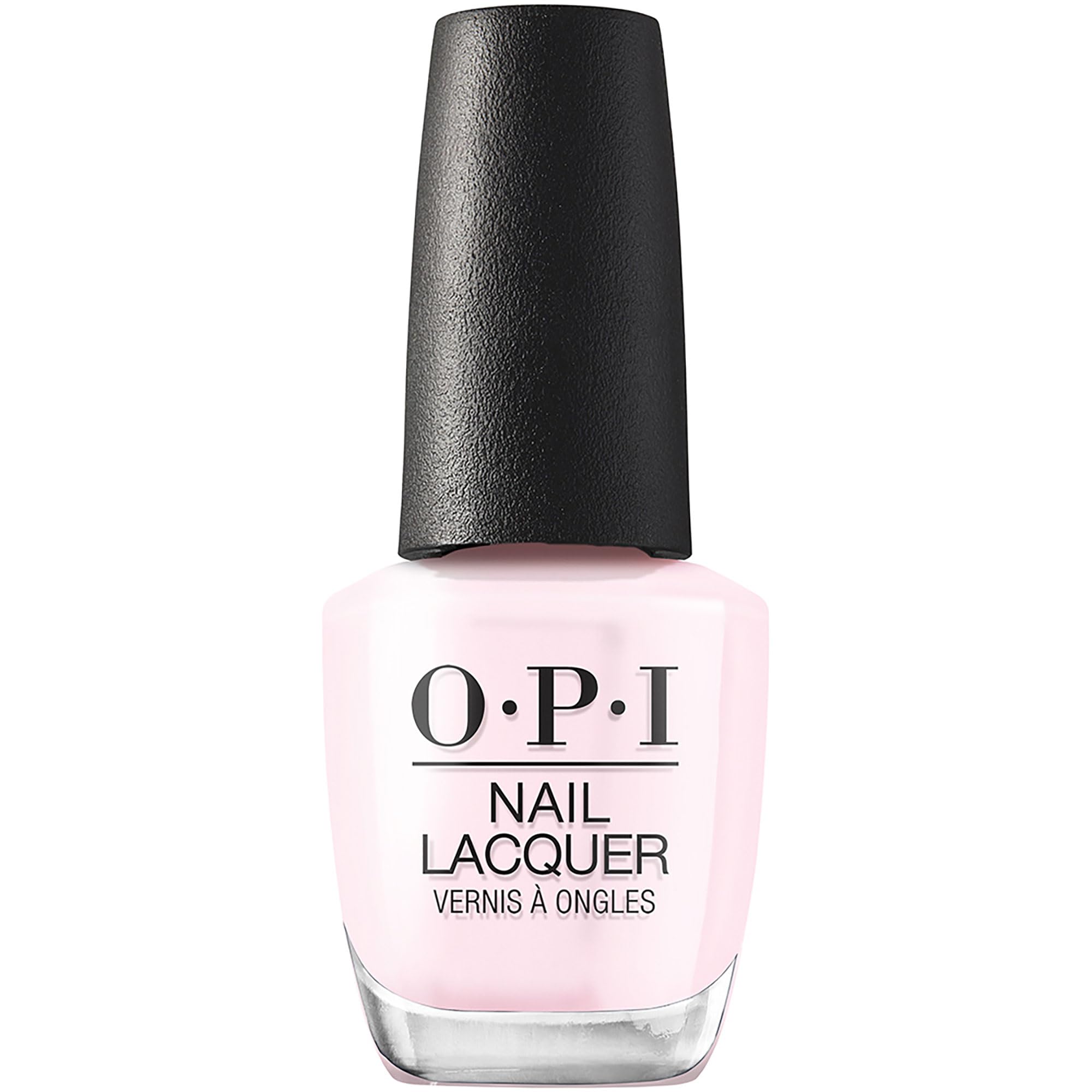 OPI bottle front view showing soft pink shade and glossy finish benefit