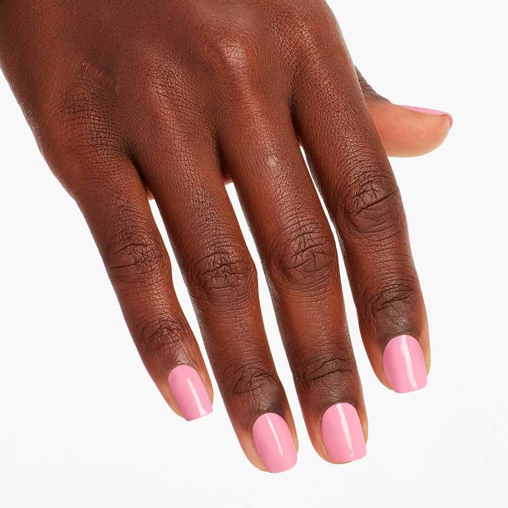 Close-up of OPI polish texture highlighting creamy, streak-free finish and gloss