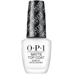 OPI matte top coat front bottle showing label and matte benefit