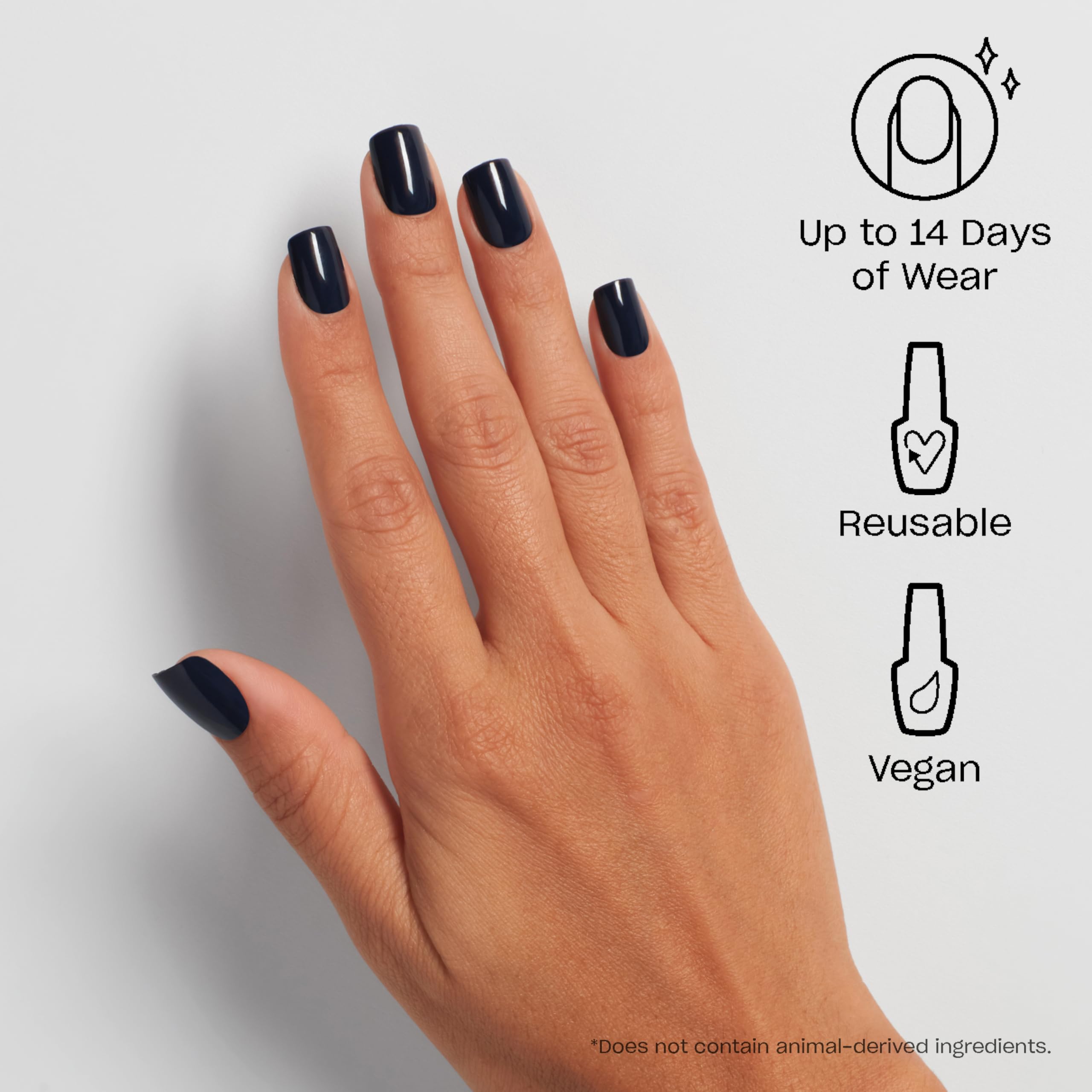 OPI Midnight Mantra close-up of smooth navy texture highlighting chip-resistant finish