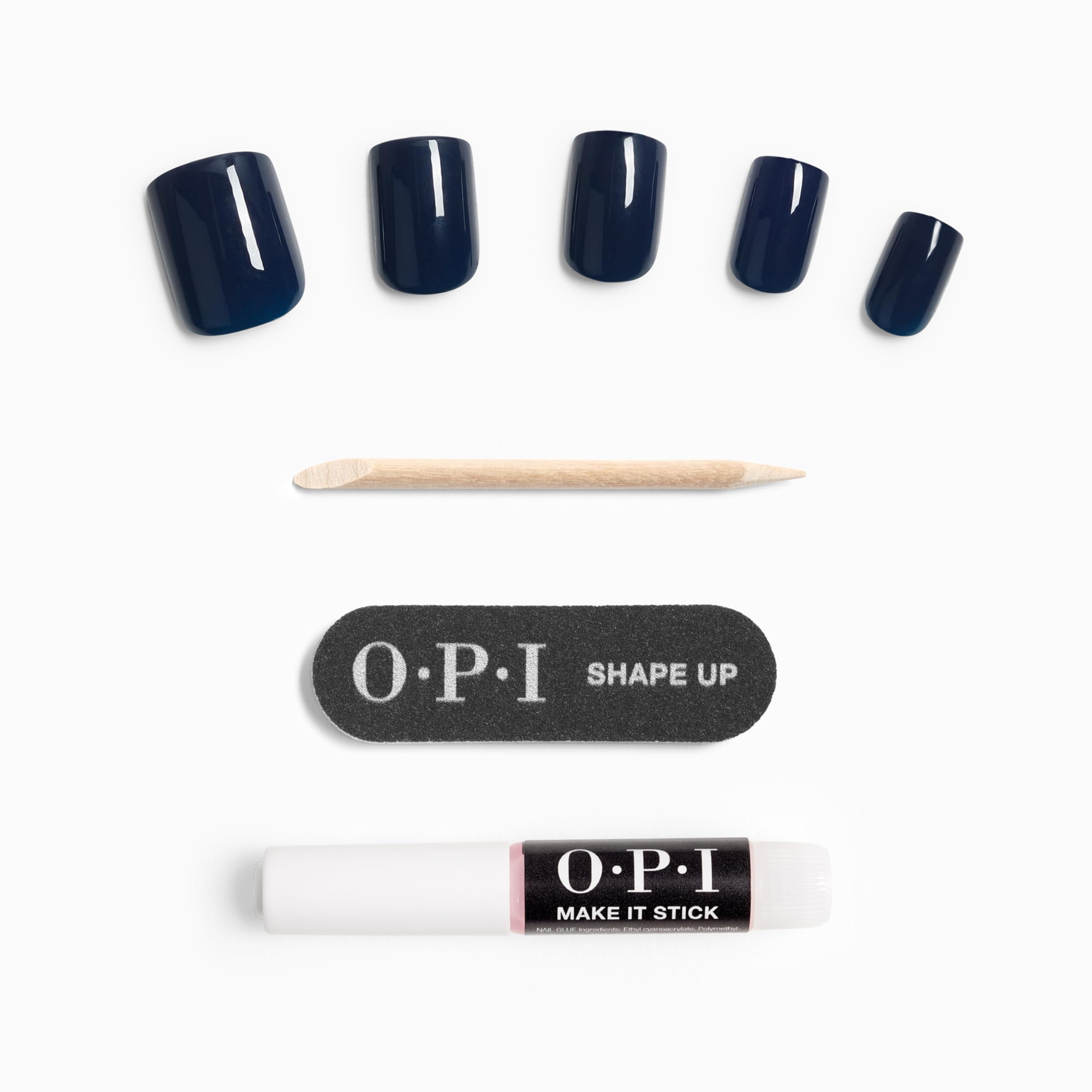 OPI Midnight Mantra lifestyle evening look on nails showing polished navy style for events