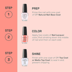 OPI nails reflecting light to show high-shine top coat benefit