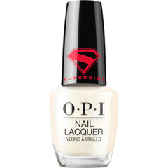 OPI My Kryptonite front bottle showing pearly white shimmer and polished presentation
