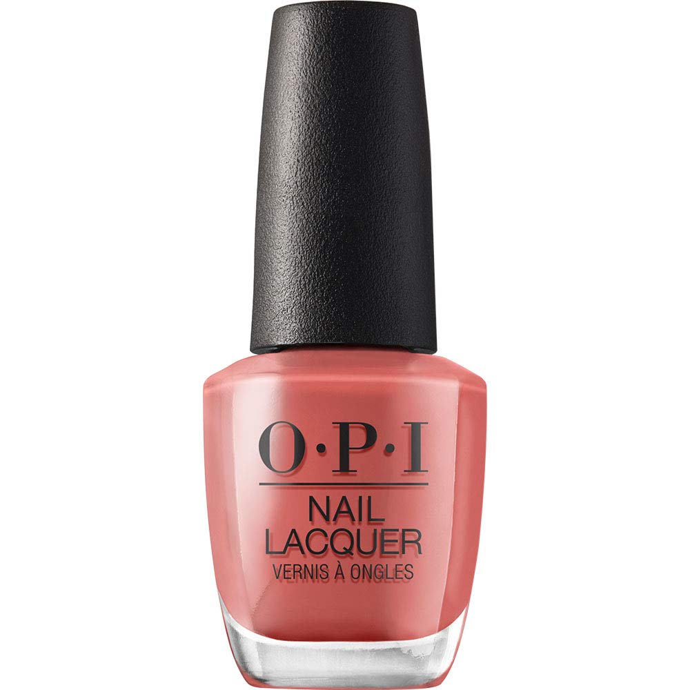 OPI bottle front view showing dark orange shade and glossy finish