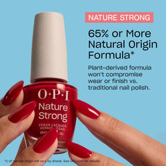 OPI Nature Strong bottle label highlighting 20% recycled plastic packaging