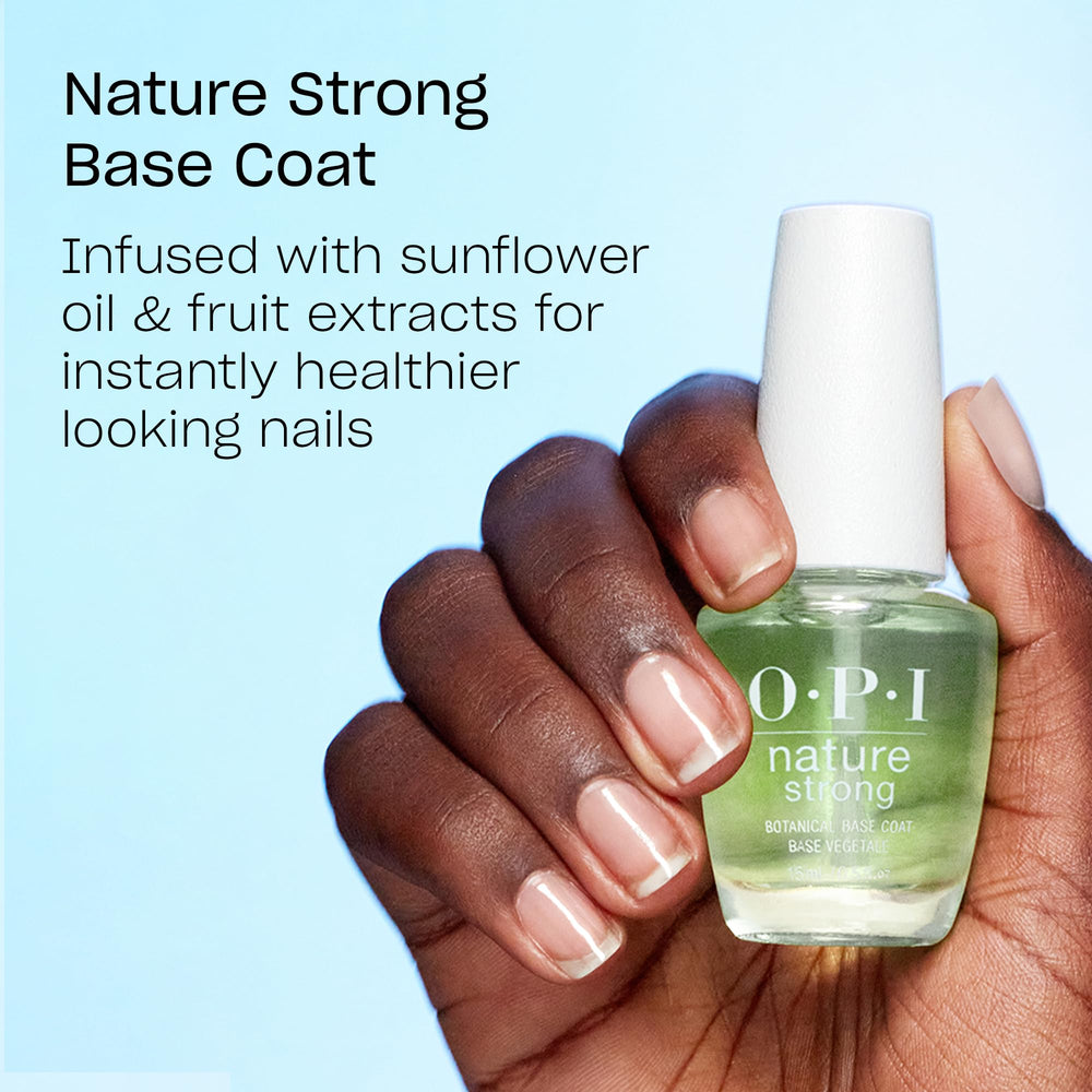 OPI Nature Strong bottle next to a quarter demonstrating compact size