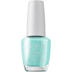 OPI front bottle of Nature Strong turquoise polish showing label and color benefit