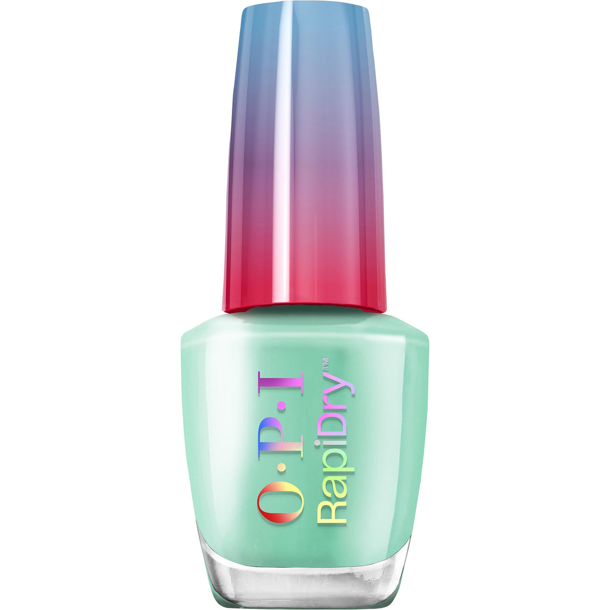 OPI bottle front packaging showing seafoam green color and quick-dry benefit