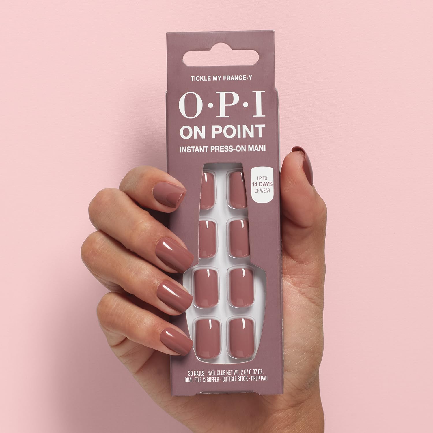 OPI On Point 24 nail tips arranged by size, brand highlighting custom fit options for each nail