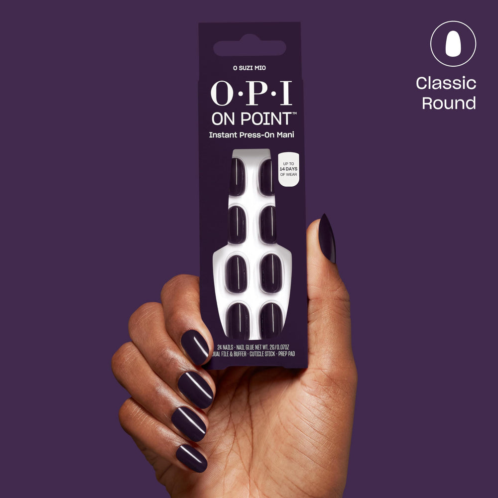 OPI nails styled in travel outfit showing long-lasting color and convenience
