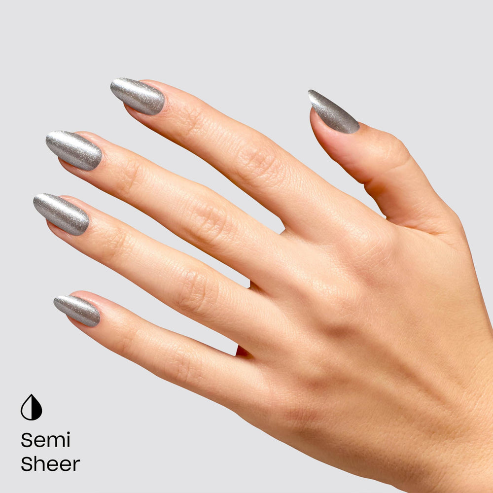 OPI OPI’m Frosted nails in use worn on hands for festive manicure inspiration benefit