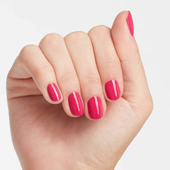close-up texture of OPI Pink Flamenco polish highlighting even crème finish
