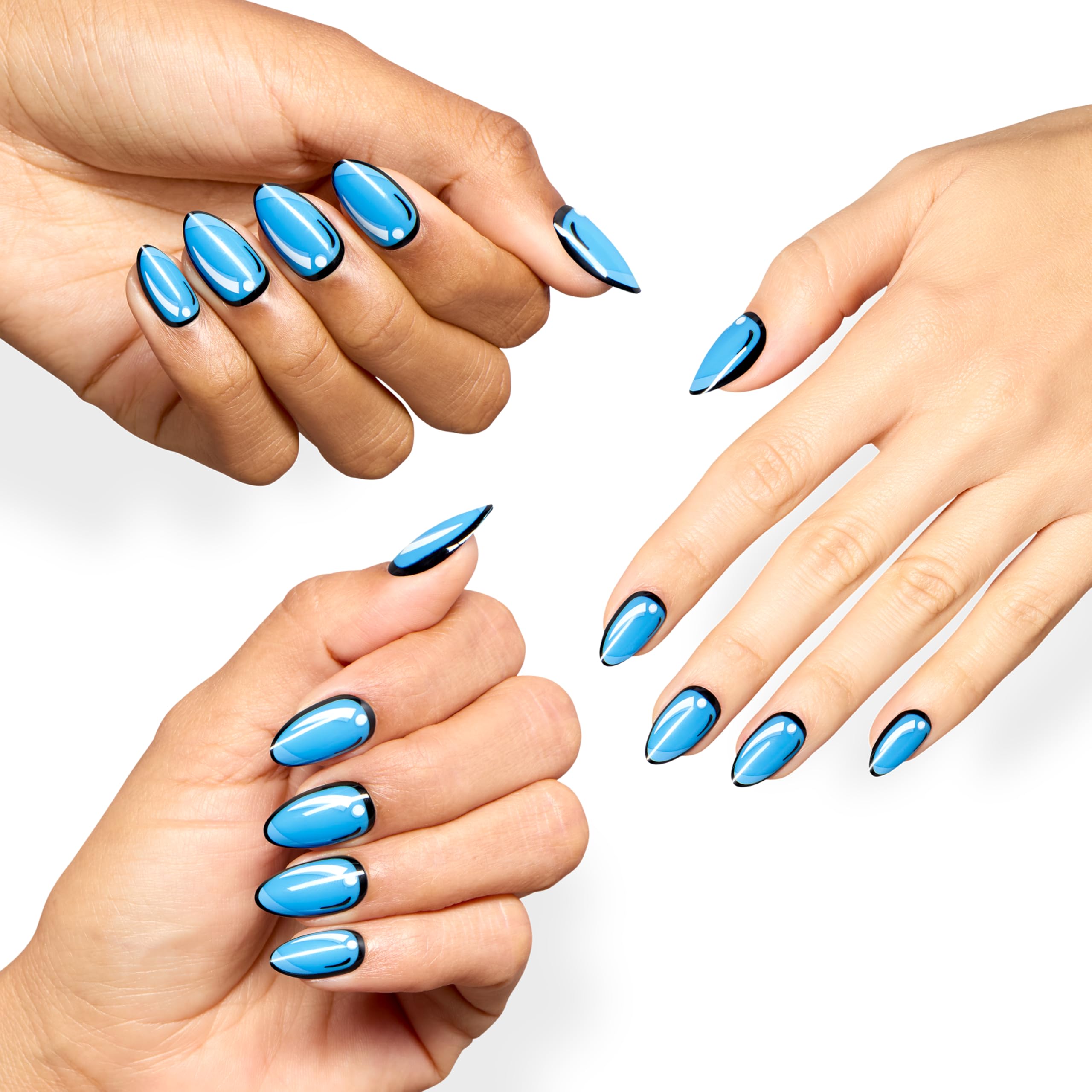OPI Planetary Pop side profile displaying almond shape and secure fit benefit