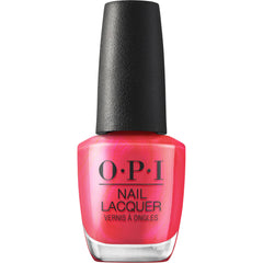 OPI Pompeii Pink bottle front view showing bright shimmer finish benefit