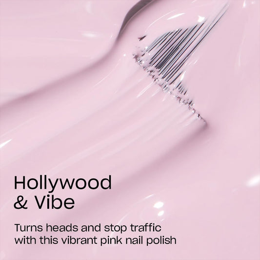 OPI pro-wide brush spreading Hollywood & Vibe for even, quick coverage