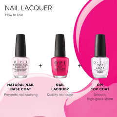 OPI bottle beside a coin to show product size and portable benefit