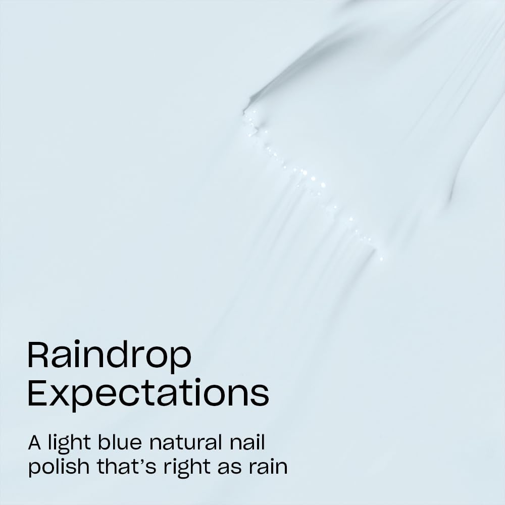 OPI Raindrop Expectations brush stroke on paper highlighting smooth application benefit