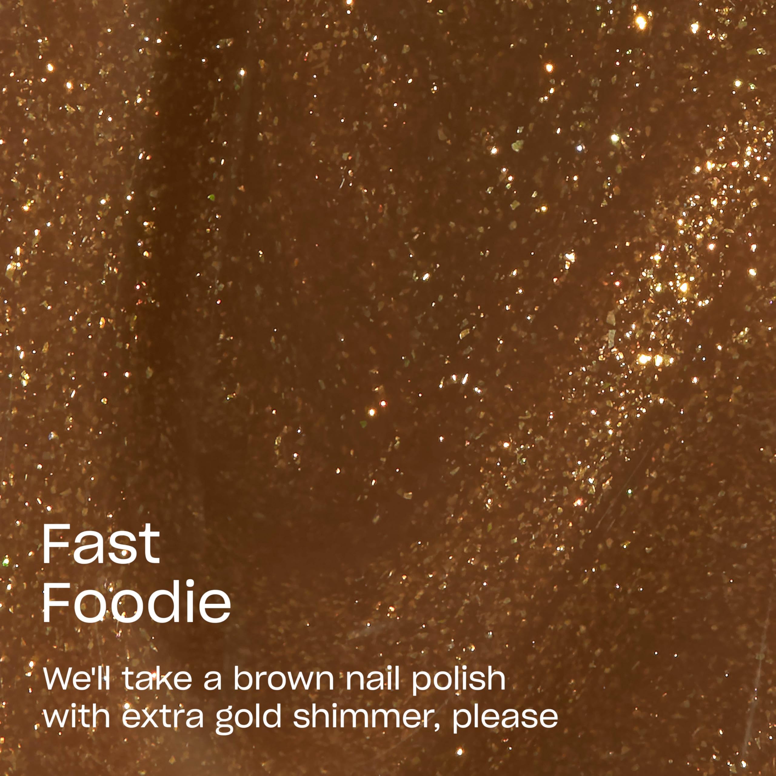 OPI Fast Foodie swatch on skin highlighting opaque shimmer and even coverage
