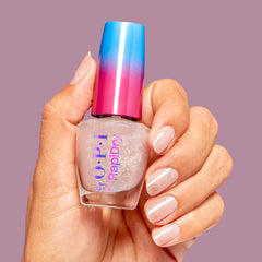 OPI manicure on hands in lifestyle scene illustrating quick-dry convenience benefit