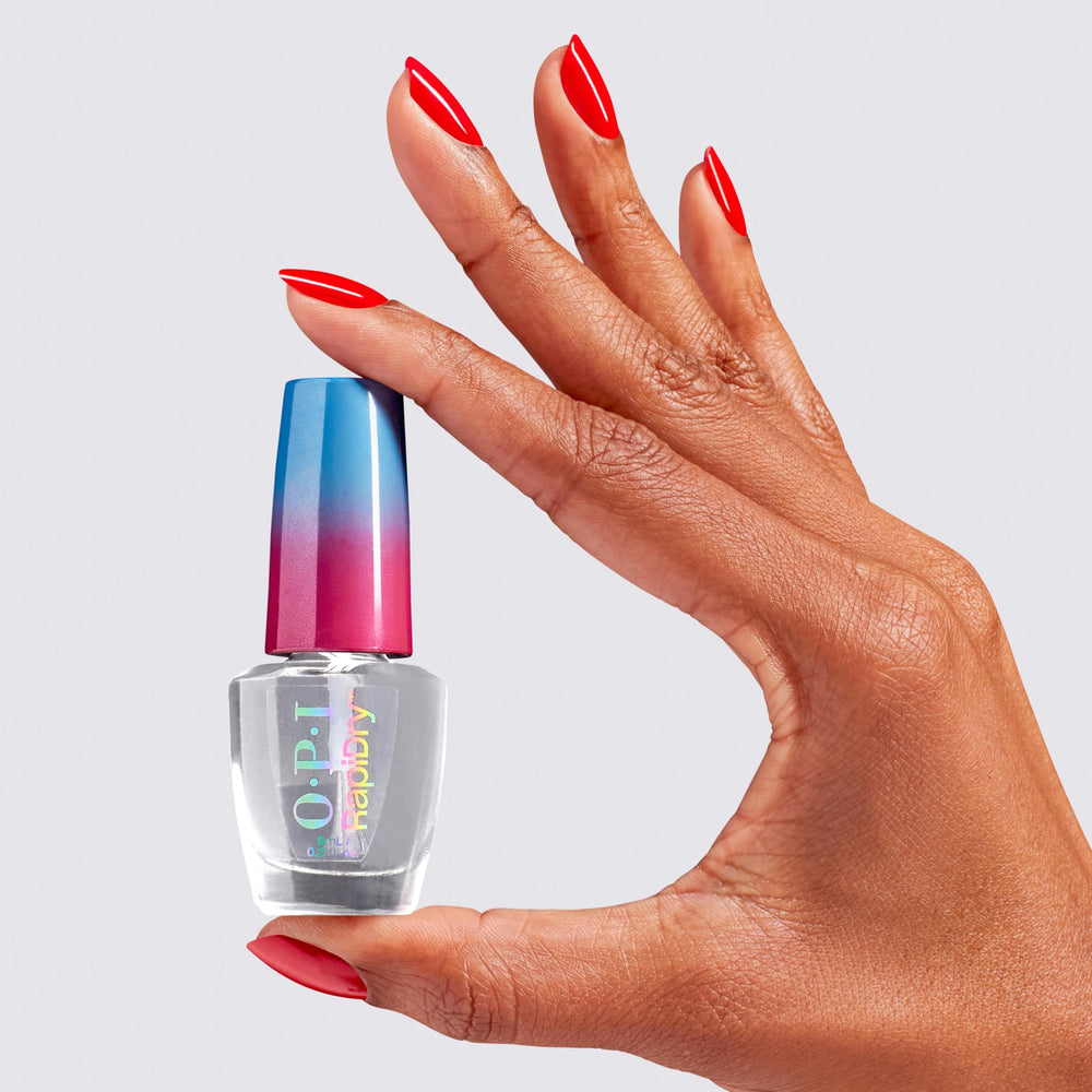 OPI RapiDry applied on nails in use for quick-dry, salon-quality results