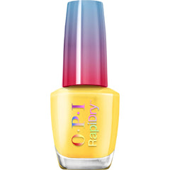 OPI bottle front view showing bright yellow shade and quick-dry benefit