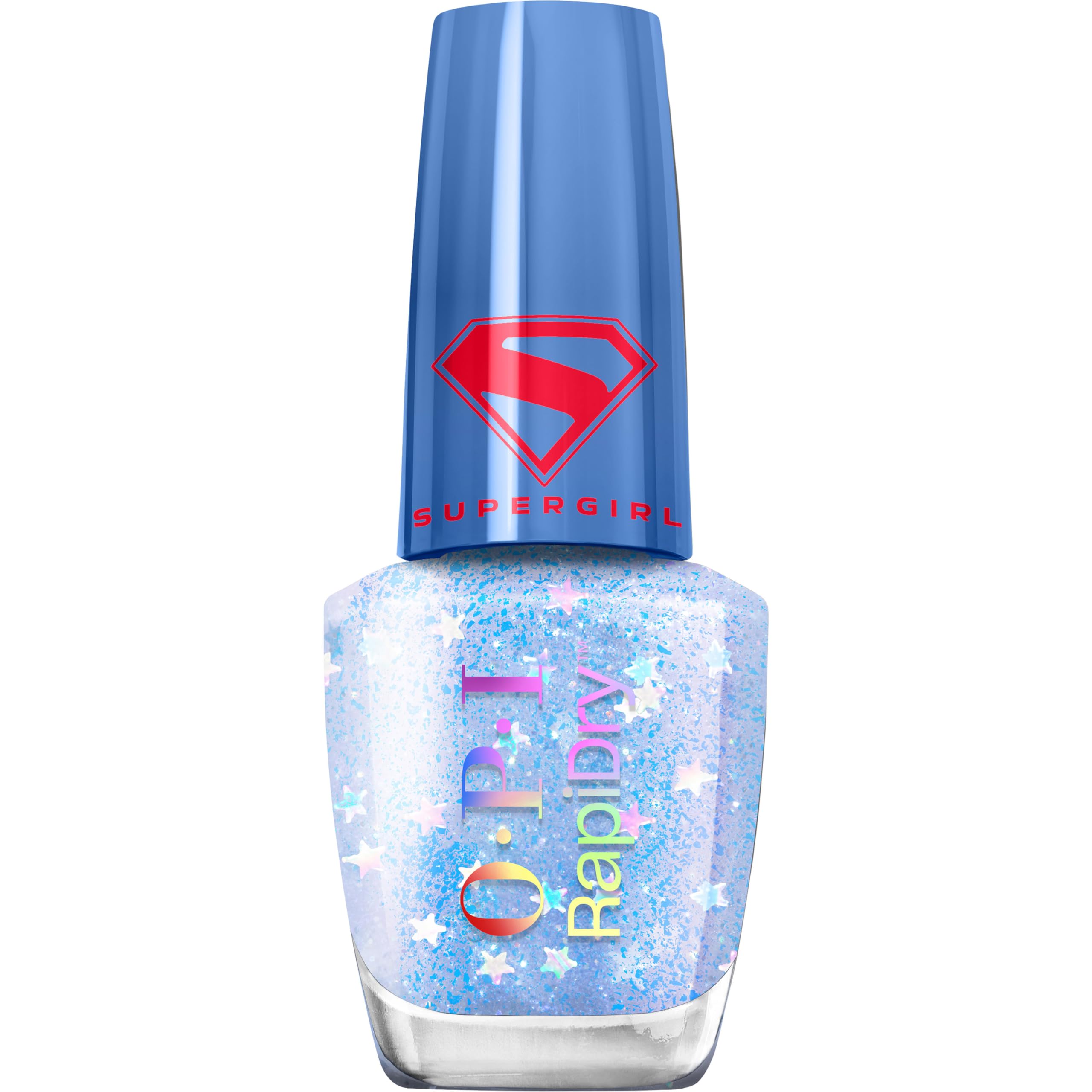 OPI bottle front packaging showing quick-dry glitter polish for fast manicures