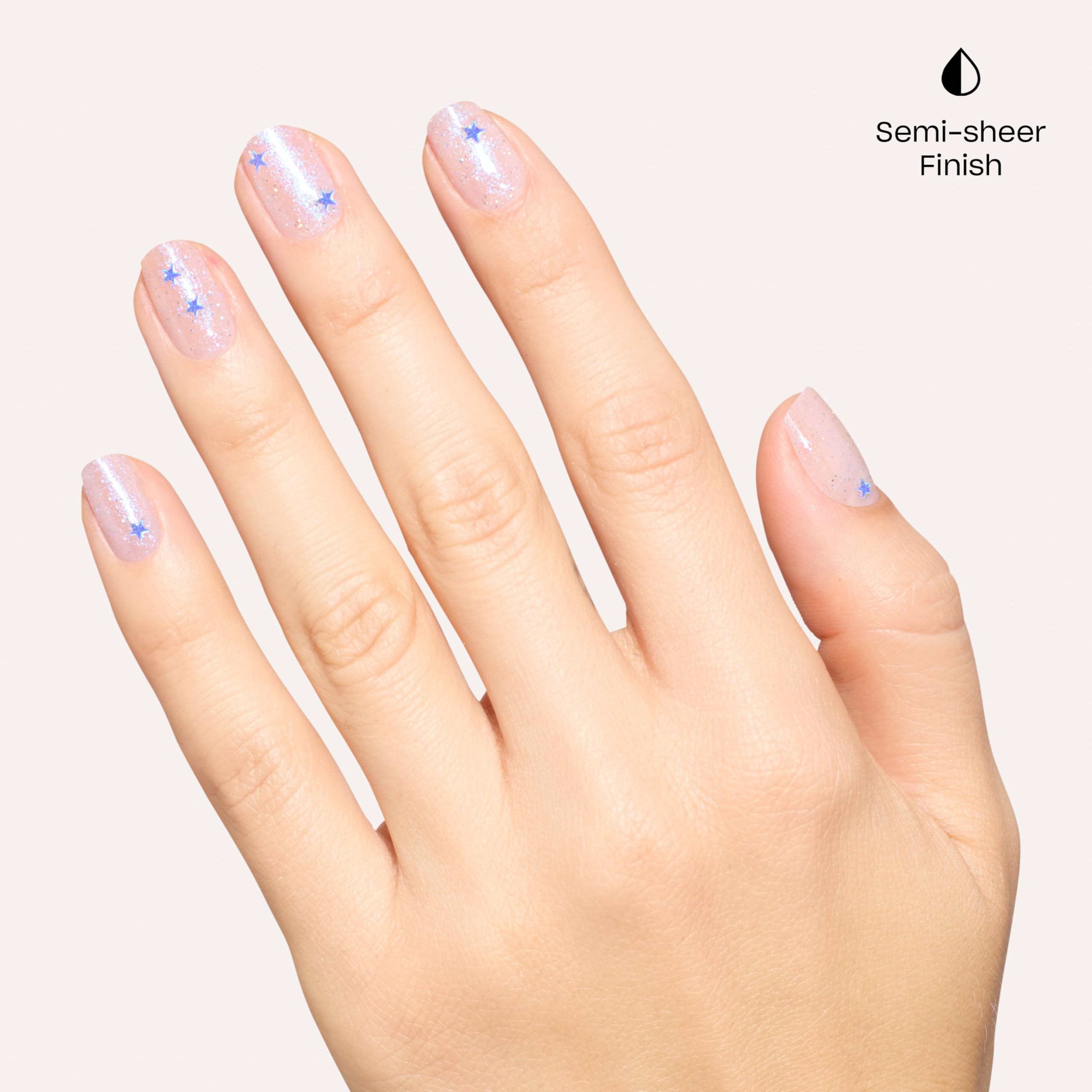 Close-up of OPI polish texture highlighting fine glitter for subtle shine