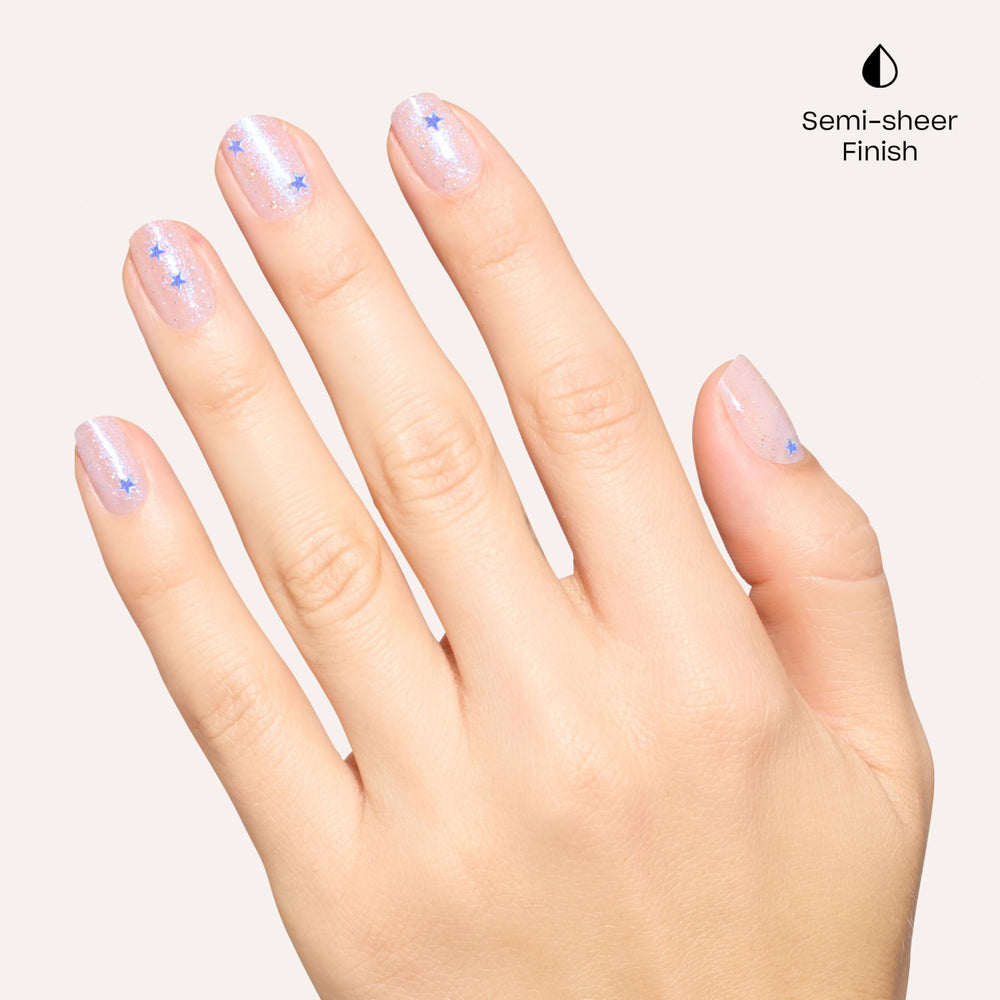 Close-up of OPI polish texture highlighting fine glitter for subtle shine
