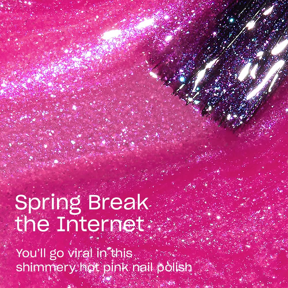 OPI close-up of pink shimmer particles highlighting luminous, even coverage benefit